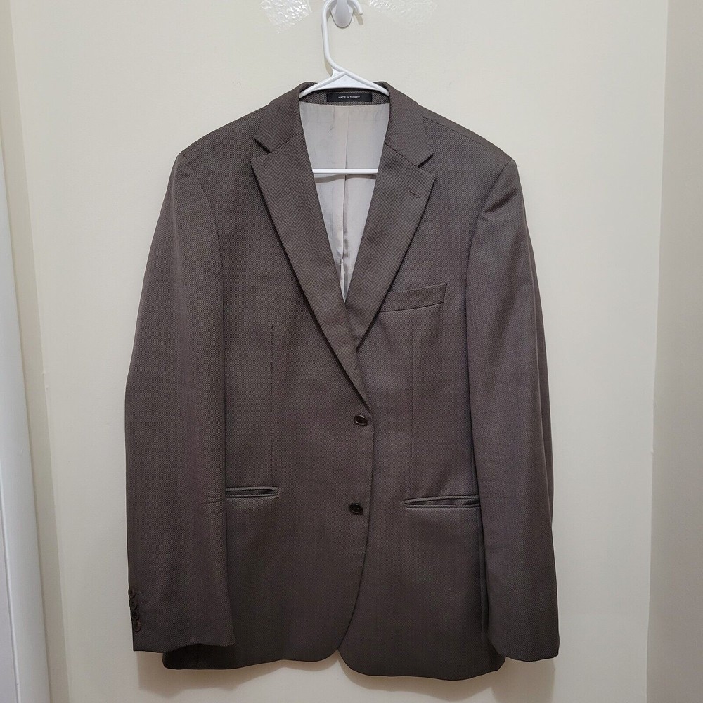 Hugo Boss Brown Tweed 2 Button Suit Jacket Blazer Size 42L